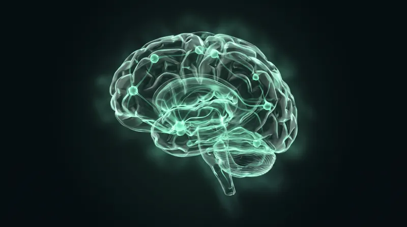 Abstract dark-green network artwork representing AI-generated ad creative production