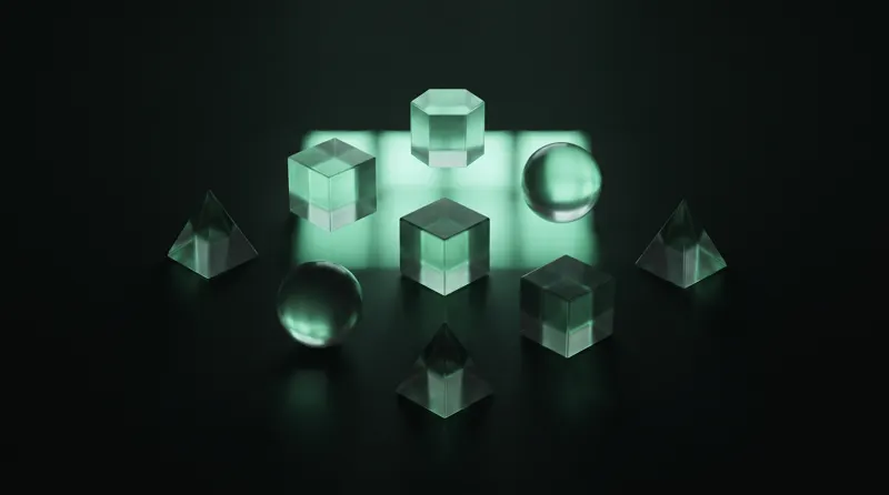 Abstract dark-green artwork representing an industry marketing playbook for interior designers