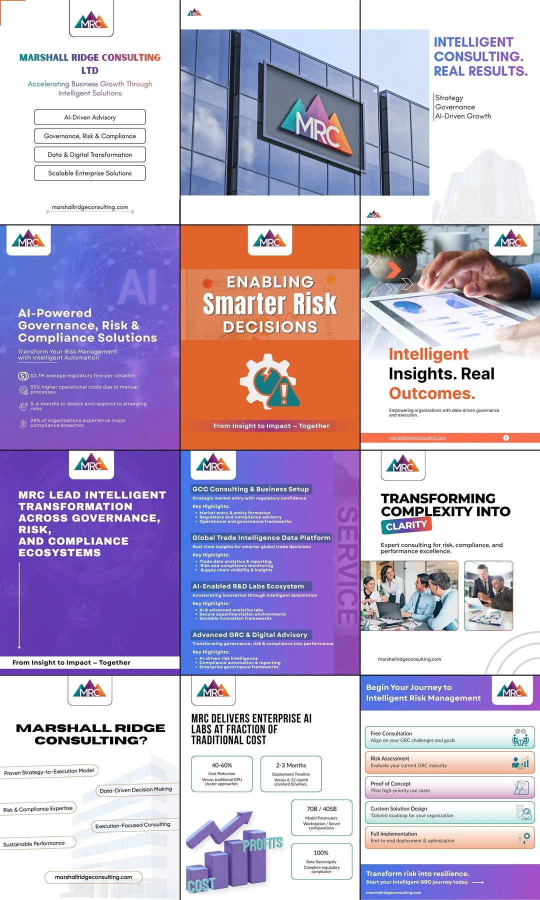 Marshall Ridge Consulting Instagram Grid work by Safar Spectrum Media &mdash; Instagram feed grid