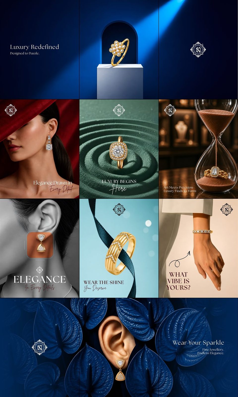 NK Creation Shopify store product grid — imitation and bridal jewellery collection layout