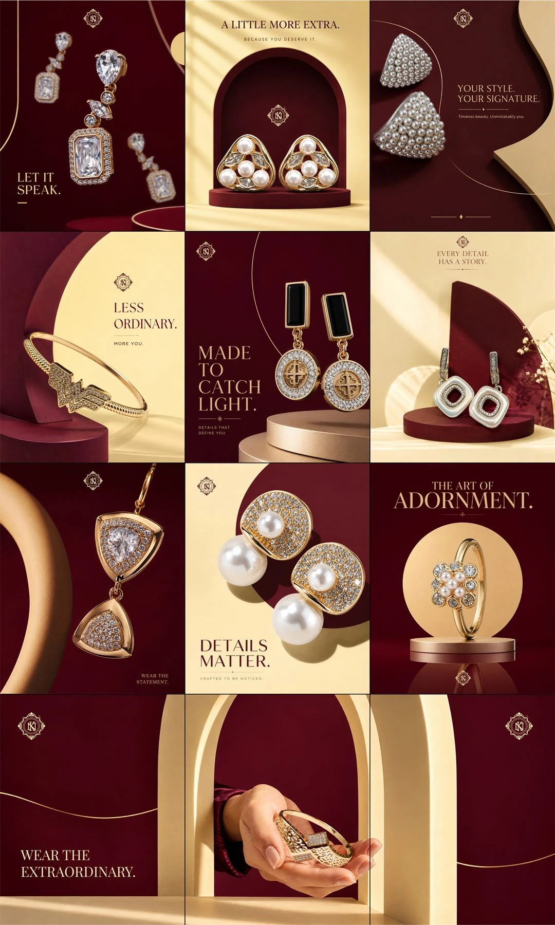 NK Creation Shopify collection page — jewellery product grid with pricing