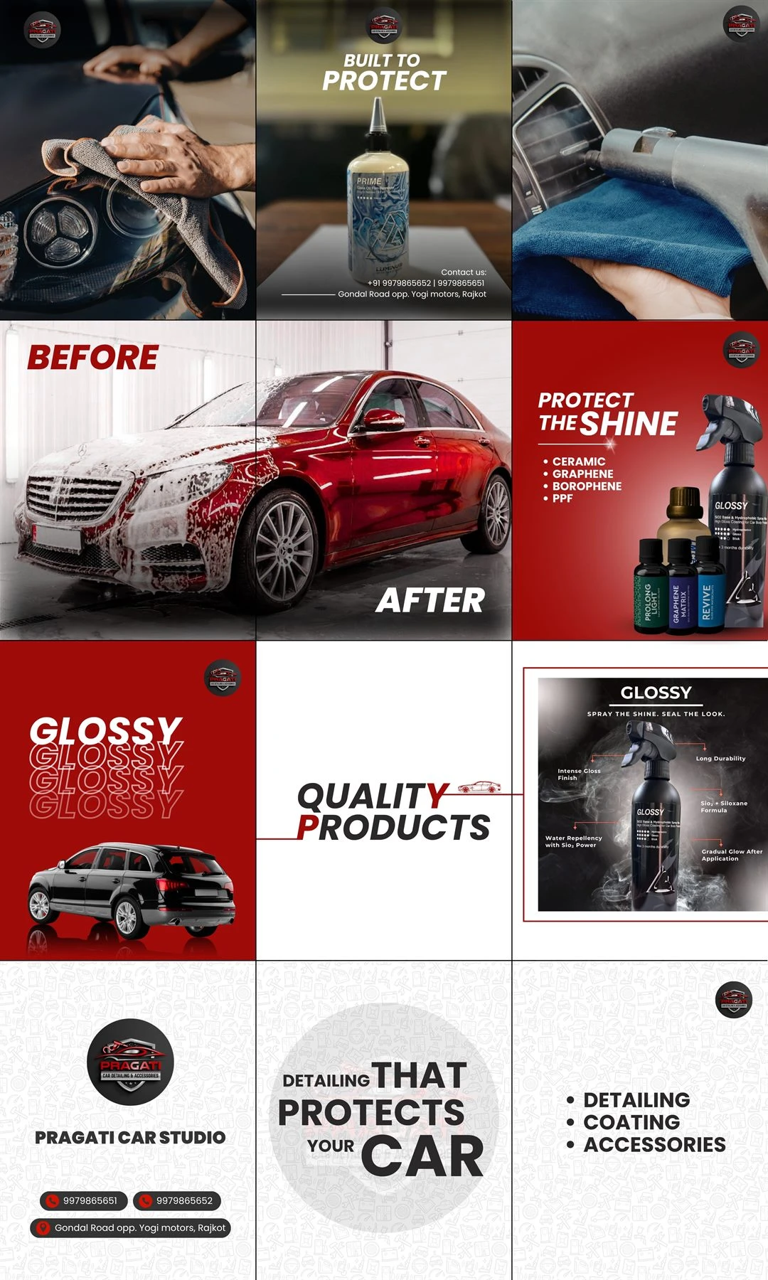 Pragati Car Studio Instagram Grid work by Safar Spectrum Media &mdash; Instagram feed grid