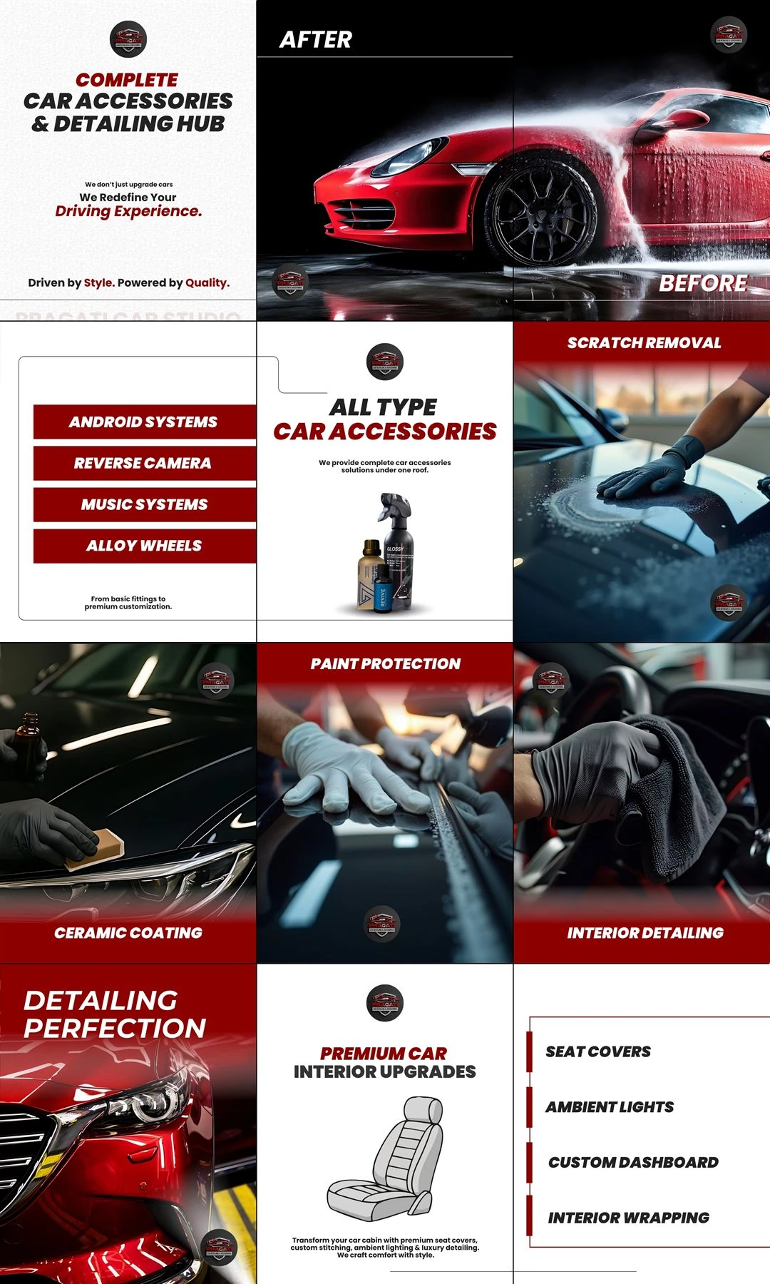 Pragati Car Studio Instagram Grid work by Safar Spectrum Media &mdash; Instagram feed grid