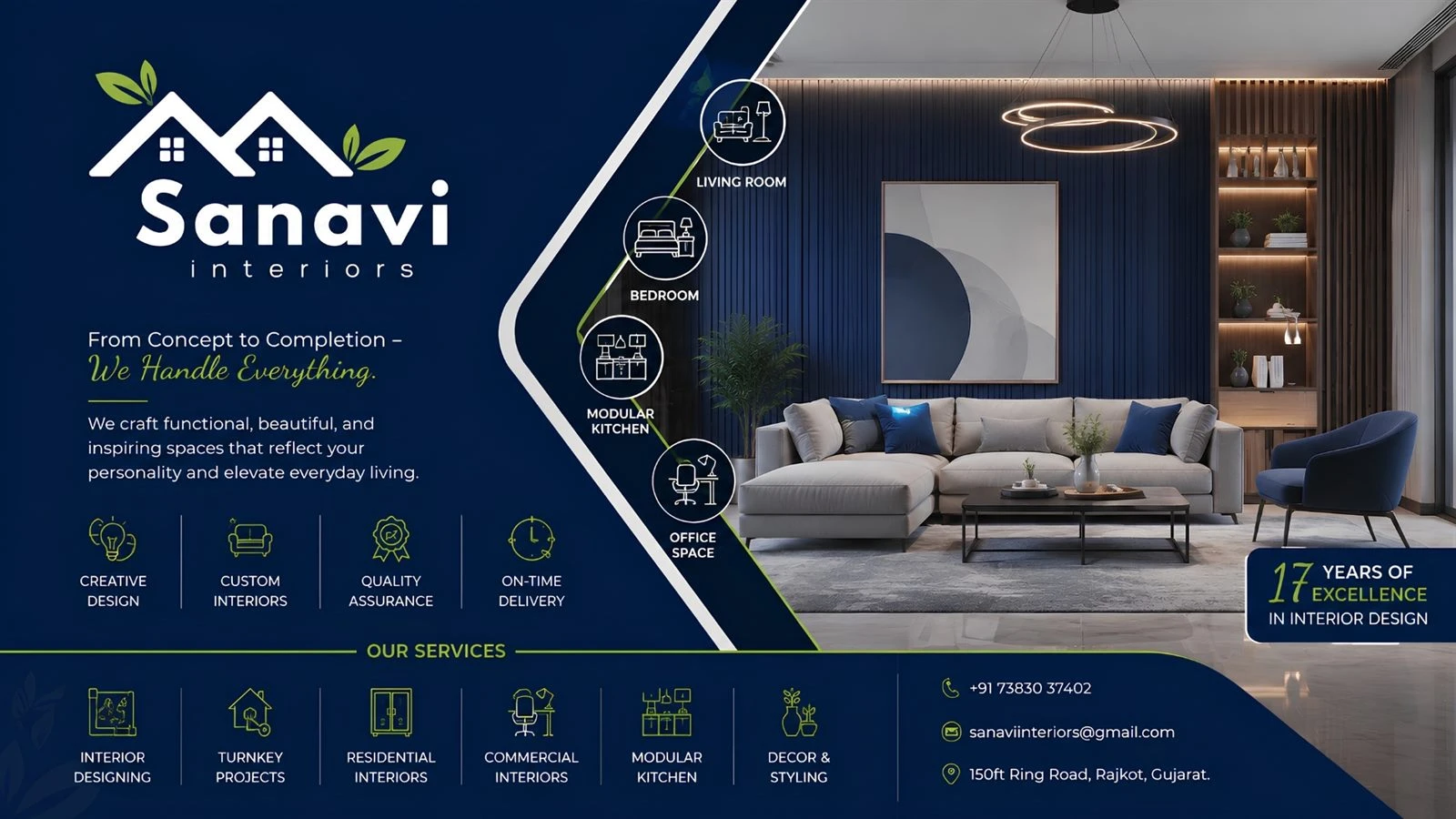 Sanavi Interiors Brand Identity work by Safar Spectrum Media