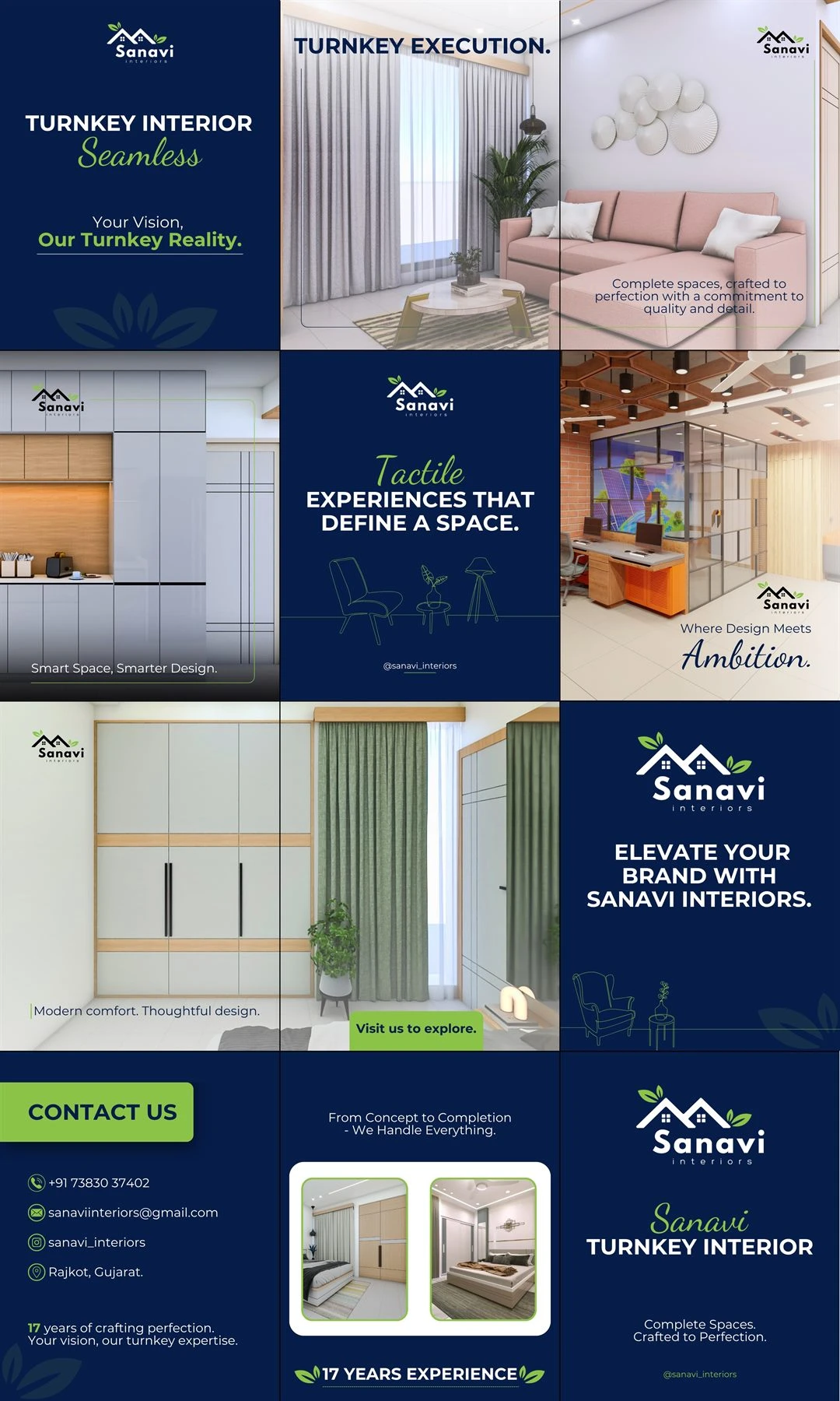Sanavi Interiors Instagram Grid work by Safar Spectrum Media &mdash; Instagram feed grid