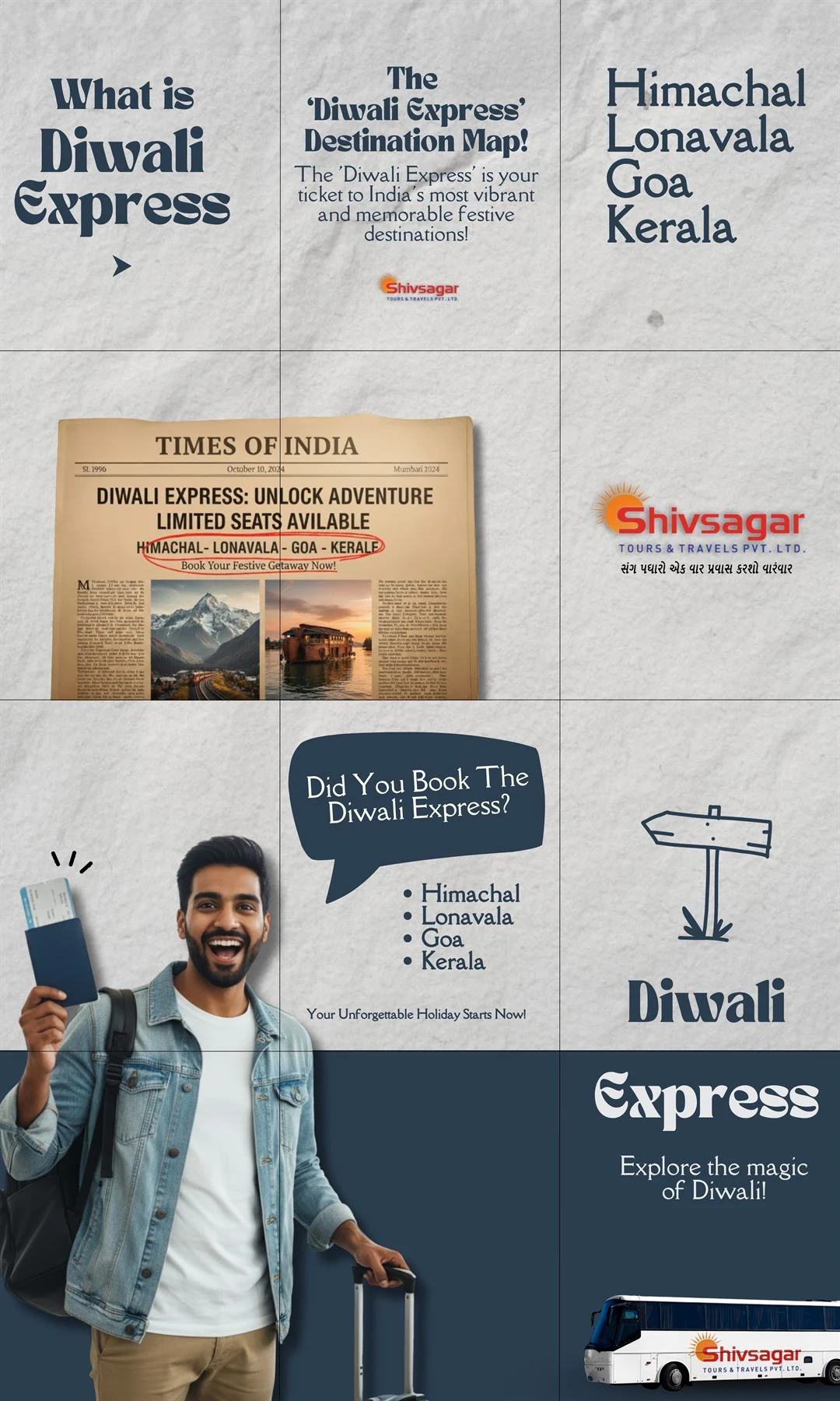 Shivsagar Tours & Travels Instagram Grid work by Safar Spectrum Media &mdash; Instagram feed grid