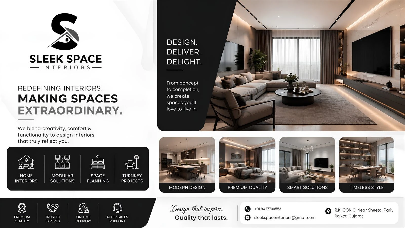 Sleek Space Interior Brand Identity work by Safar Spectrum Media