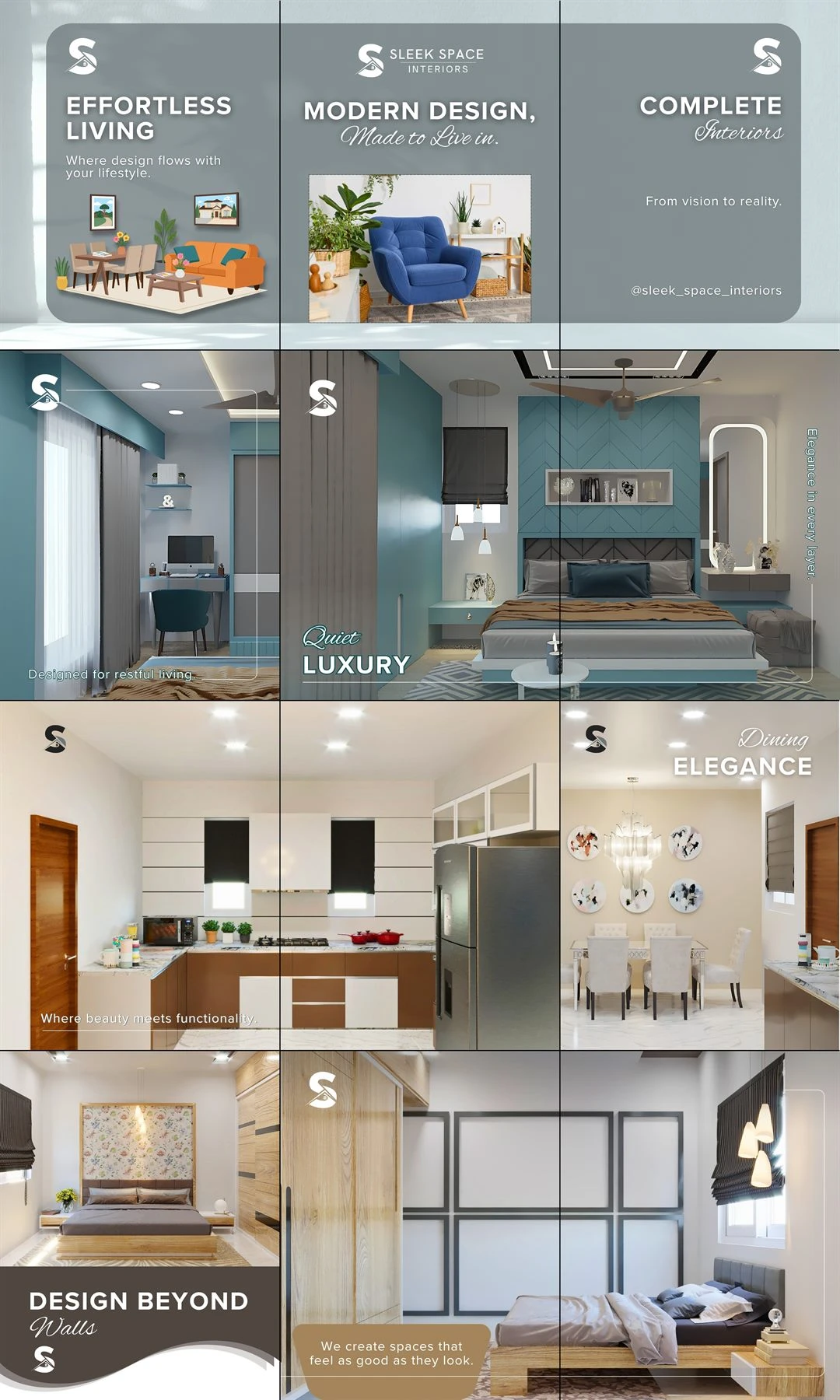 Sleek Space Interior Instagram Grid work by Safar Spectrum Media &mdash; Instagram feed grid